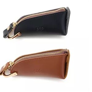 2 Pop Sonic Faux Leather Multi-Use Keychain Pouches Black & Brown $24 MSRP